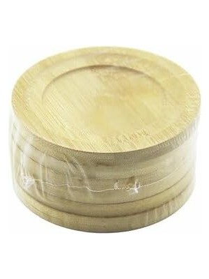 Zemira Çay Tabağı, Bambu Ahşap, Yuvarlak, 9.7 cm Çap, 6 Adet