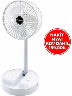 Blic Bwfn-11 Masa Üstü Vantilatör Katlanır Fan 16.4cm Uzayan Ayak 12.5-19CM 180° USB Şarjlı