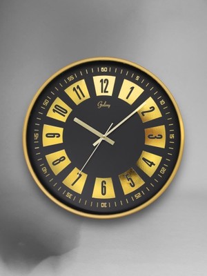 Zemira D-218-A-12 Parçalı Kadran 30 cm Sessiz Akar Duvar Saati Gold