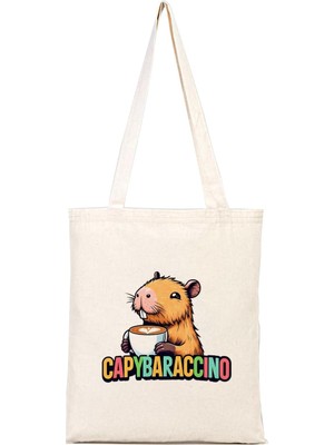 Zemira Kapibara Cappuccino Tasarım Bez Çanta