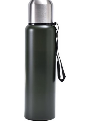 Zemira 304 L Çelik 750 ml Yeşil Kamp Piknik Termos Tutmalı Termos CIN491YS