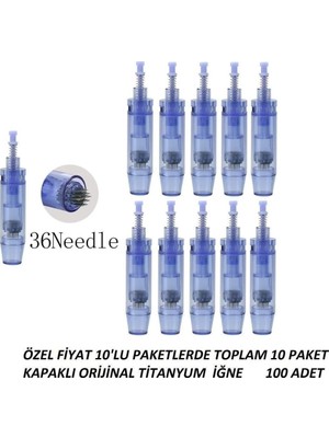 Zemira Alarakozmetik Alara Dermapen 100 Adet 36 Pin Dermapen Iğnesi (Orijinal Kartuş) Kapaklı Soketli