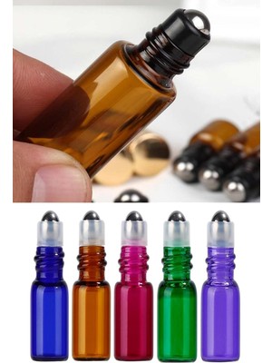 Zemira 5 Adet 30 ml Amber Roll On Cam Şişe Asorti Karışık Renk