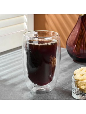 Zemira Lineo Çift Cidarlı Bardak 450 ml