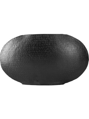 Zemira Porland Sia Siyah Oval Vazo 25CM