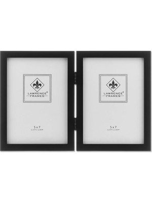 Zemira Lawrence Frames Menteşeli Çift Siyah Ahşap Resim Çerçevesi, Galeri Koleksiyonu, 15 x 17 cm