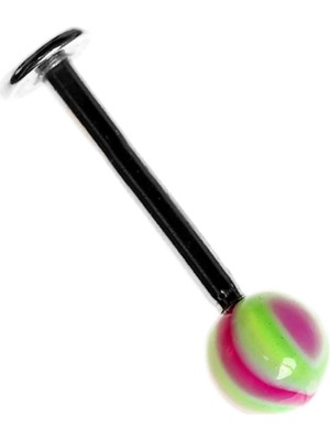 Zemira Labret Stud 316L Bioplast Piercing, Yeşil, 15MM