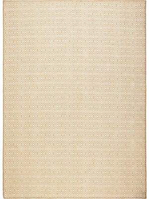 Zemira Textile Ekru Renk Karo Desenli Jüt Halı Kilim 120 x 180 cm