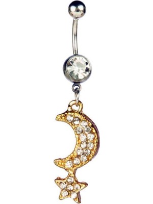 Zemira Rouge Moulin Ay Yıldız Zirkon Göbek Piercing