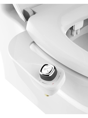 Zemira Biobidet Slimedge Basit Bide Tuvalet Takımı, Beyaz, Çift Nozzle, Taze Su Sprey, Elektriksiz, Kolay