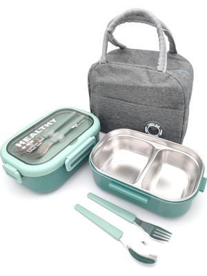 Zemira Valkyrie Isı Yalıtımlı Termal Çantalı Çelik Lunch Box – Bpa’sız, Sızdırmaz, Çok Bölmeli Yemek Kabı