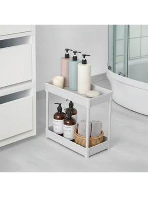 Zemira 2 Katlı Antrasit Banyo Mutfak Tezgah Üstü Düzenleyici Raf – Çok Amaçlı Plastik Organizer, Bahara