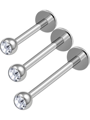 Zemira Matiga 3 Adet Cerrahi Çelik 16 Ölçü 8 mm 10 mm 12 mm Labret Saplamalar Piercing Takı Monroe Tragus