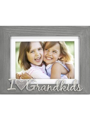 Zemira Malden Love My Grandkids Mat Resim Çerçevesi, 21,5 cm (G) x 16,5 cm (Y) x 1,90 cm (D), Gri