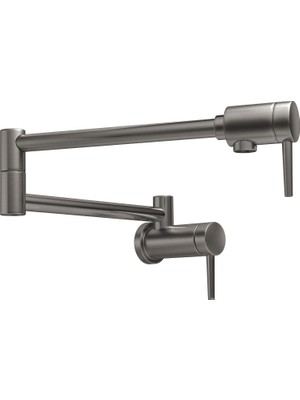 Zemira Faucet 1165LF-KS Çağdaş Pot Dolgu Duvara Montaj, Siyah Paslanmaz