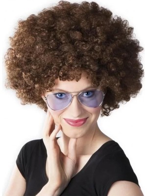 Zemira Kahve Renk Kıvırcık Afro Bonus Peruk