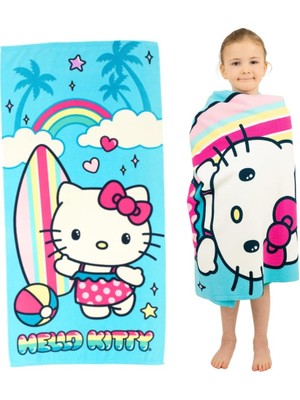 Zemira Franco Sanrio Hello Kitty Süper Yumuşak HAFIF%100 Geri Dönüştürülmüş Plaj Havlusu Geri Dönüştürülmü