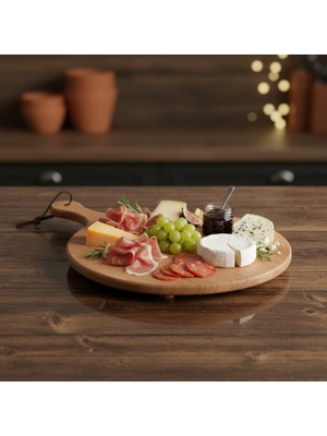 Zemira Deconox Ayaklı Akasya Sunum Tabağı Servis Tahtası (40X30 Cm) | Doğal Ahşap Peynir, Şarküt
