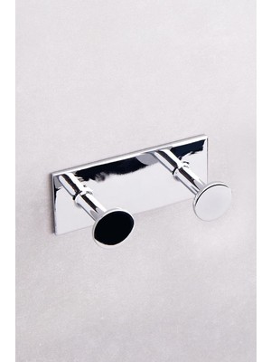 Zemira System Nowo Duvara Monte Yapışkanlı Ikili Askılık Krom Renk 45X46X110 mm