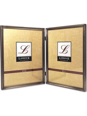 Zemira Lawrence Frames Antik Pewter 8 x 10 Hinged Double Picture Frame – Boncuk Border Tasarım