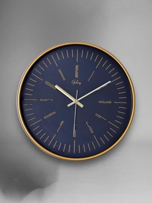 Zemira 218-A-10 Eskitme Metal Görünümlü Sessiz Akar Duvar Saati 30 cm