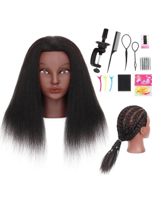 Zemira Mannequeenhead Insan Saçlı Manken Kafası 14'' Kozmetoloji Manken Bebek Kafası Örgü IÇIN%100