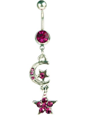 Zemira Rouge Ay Yıldız Figür Göbek Piercing TDGR00592