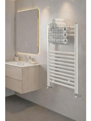 Zemira Sas Haus Petek Üstü Çok Amaçlı Banyo Rafı Metal Havluluk Düzenleyici Sepet 1 Adet Krom
