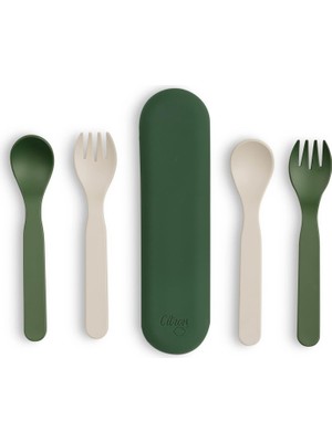 Zemira Citron Citron Bio-Based 2'li Çatal Kaşık Takımı Kutusu - Green/cream 1196953