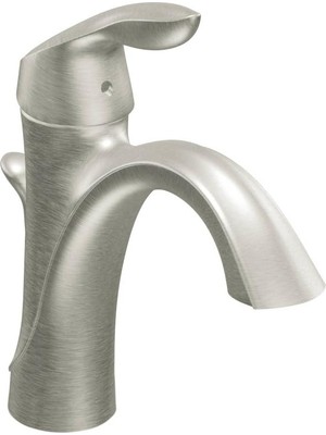 Zemira Moen Eva One-Handle High Arc Bathroom Faucet, Brushed Nickel (6400BN)