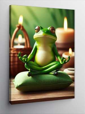 Zemira Tablo Mega Kanvas Tablo Meditasyon Yapan Kurbağa 70 x 100 CNVSDKEY-116399-70-100