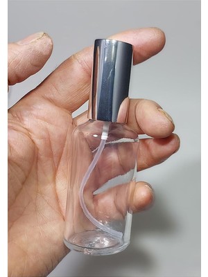 Zemira Paradise Cam Yeniden Doldurulabilir Sprey Kolonya Parfüm Şişesi 50 ml - Boş Şişe 10 Adet Gümüş Renk