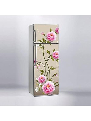 Zemira Buzdolabı Sticker Kaplama Dolap Kaplama Etiketi Pembe Gül Çiçek