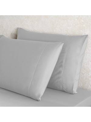 Zemira Linens x Tencel™ Lyocell 2'li Standart Yastık Kılıfı Seti Gri