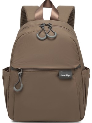Smart Bags Kahverengi Günlük Mini Boy Hafif Kadın Sırt Çantası