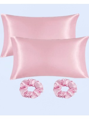 Zemira Ipeksi Saten 50X70 cm Yastık Kılıfı 2 Adet, Kıvırcık Saçlar,dalgalı Düz Saçlar, Bordo 2 Adet Hed