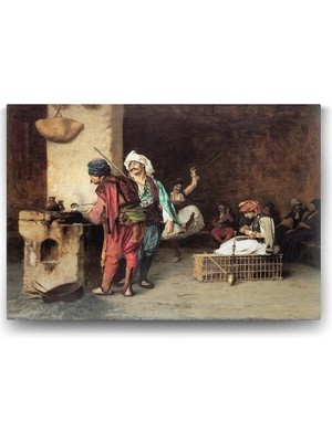 Zemira Kahire'de Kahvehane Tablosu - 125X80CM