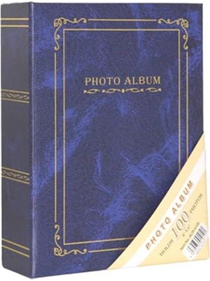 Zemira Rabsev 10X15CM 100 Fotoğraf Kapasiteli Ciltbezli Lüks Fotoğraf Albümü (Mavi̇)