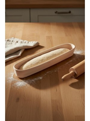 Zemira Bambum Puder - Ekmek Mayalama Sepeti Oval 44 cm