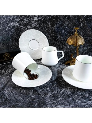 Zemira Evaliza Paisley White 6 Kişilik Çay Fincan Takımı 180 ml