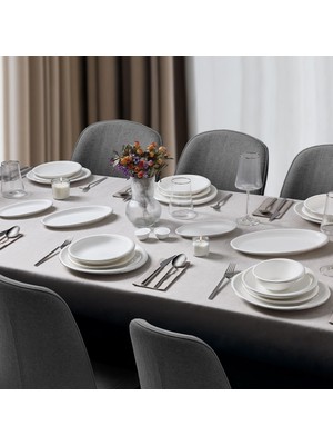 Zemira Evaliza Stripe Platin 30 Parça Yemek Takımı, 6 Kişilik