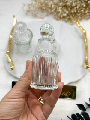 Zemira Tinky Winky Kristal Kapaklı Cam Sprey Parfüm Kamp Şişe Cam Şişe 10 Adet Beyaz