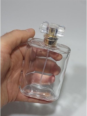 Zemira Paradise 1 Adet 100 ml Cam Kolay Kapama Sprey Kolonya Boş Parfüm Şişe Şeffaf Gold Model Kapaklı Cıo