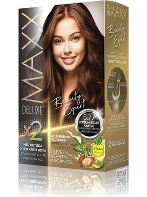 Zemira Maxx Deluxe Beauty Expert Hair Color (Kerati̇n)'li̇ 1 Kutu (2 x 50 Ml) (Yoğun Sıcak Kahve 5.77)