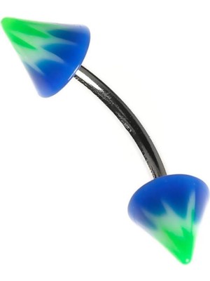 Zemira Rouge Moulin Curved Barbel Çelik Spike Piercing TDGR00893