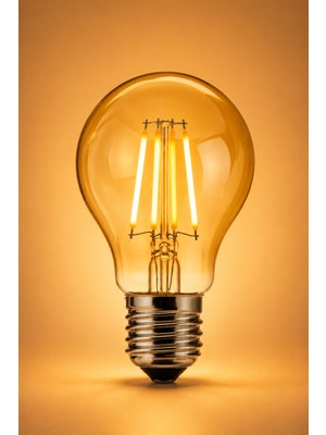 Naturel Dekor Klasik Yuvarlak Kesim Kırılmaz Gövde Amber E27 Rustik Ampul 2700K 4,5W
