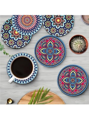 Zemira 6'lı Ahşap Bardak Altlığı BRD-009