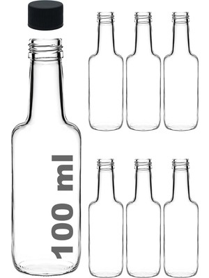 Zemira Afracam 100 ml Şeffaf Standart Sosluk 100 cc Sızdırmaz Kapaklı Cam Şişe (6)