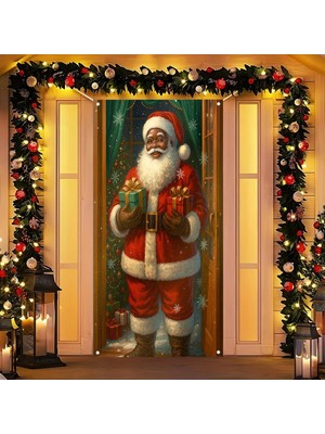 Zemira Blissyard Merry Christmas Kapı Örtüsü 171 x 71 cm Tatil Ön Sundurma Kapı Afiş Dekorasyon Kış Noel B