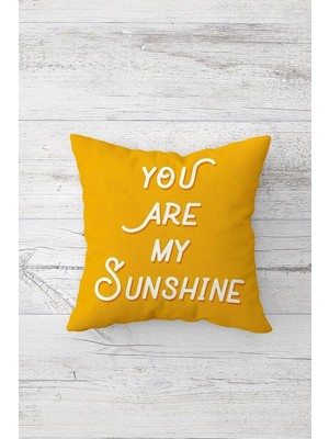 Zemira Pelangi My Sunshine Yazılı Çift Tarafı Baskılı Gizli Fermuarlı Yastık Kılıfı Kırlent Koltuk Yastık